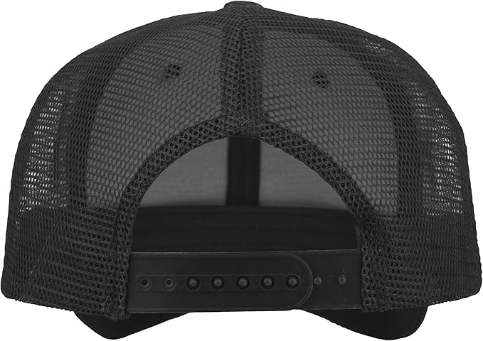 Camo Black Structured Trucker Hat - 6 Panel Mesh Back Snapback Cap